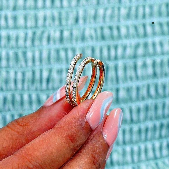 1 CT Round Cut Diamond Lab Grown Full Eternity 18K Yellow Gold 9mm Spiral Band - Picture 5 of 7